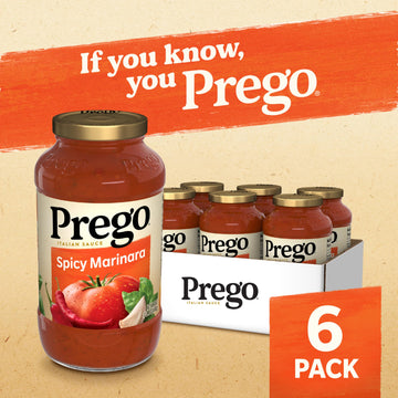 Prego Spicy Marinara Pasta Sauce, 24 Oz Jar (Pack Of 6)