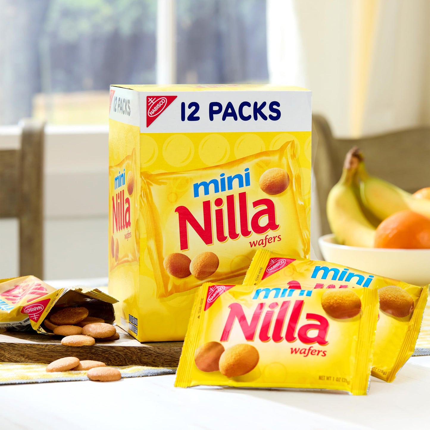 Nilla Wafers Mini Cookies 4 Boxes Of 12 Snack Packs Total, Vanilla, 48 Oz