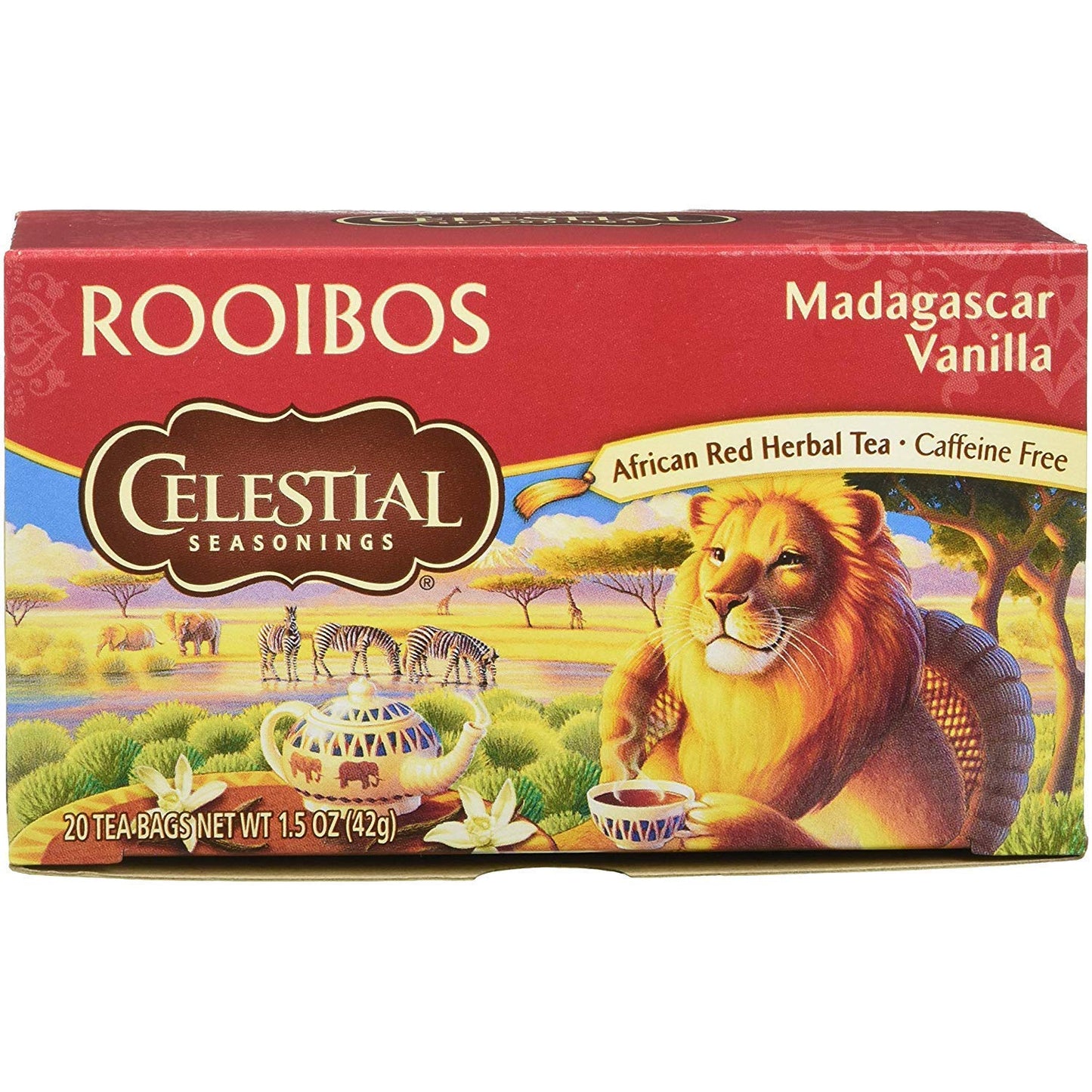 Celestial Seasonings Rooibos Tea, Madagascar Vanilla 20 ea ( Pack of 6)
