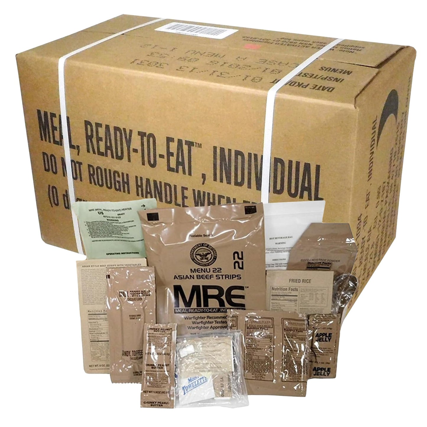 U.S. Military Meals Ready To Eat (12 Packs) - Flameless Heaters, Freeze Dried Meals W/Entree, Side Dishes, & More - Mre Packs For Emergency Survival, Hunting, & More - Inspection Date 2023 Or Better
