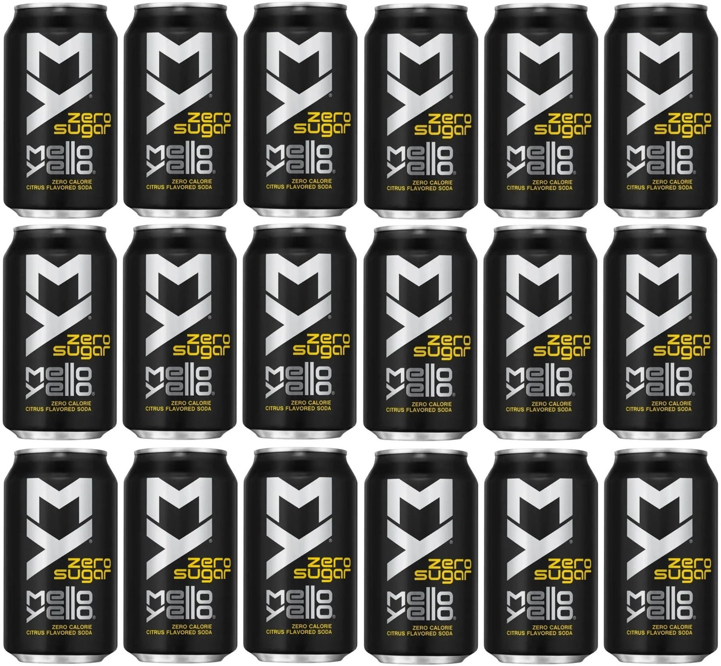 18 Pack of Mello Yello Zero Soft Drink 12oz Cans Soda Pop