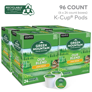 Green Mountain Coffee Roasters Our Blend Keurig Single-Serve K-Cup Pods, Light Roast Coffee, 96 Count (4 Packs of 24)