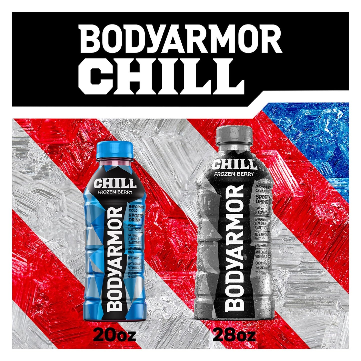 BODYprotective covering Chill Frozen Variety Pack Ice Bottles, 20 fl oz, 18 Pack