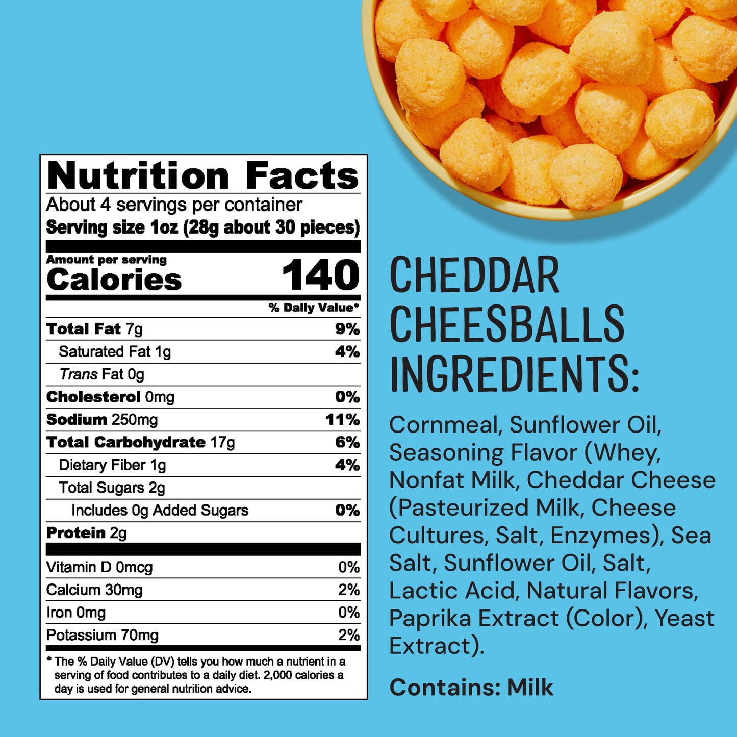 The Good Crisp Company Cheese Balls, Cheddar, 12 Ounce (Pack of 1)