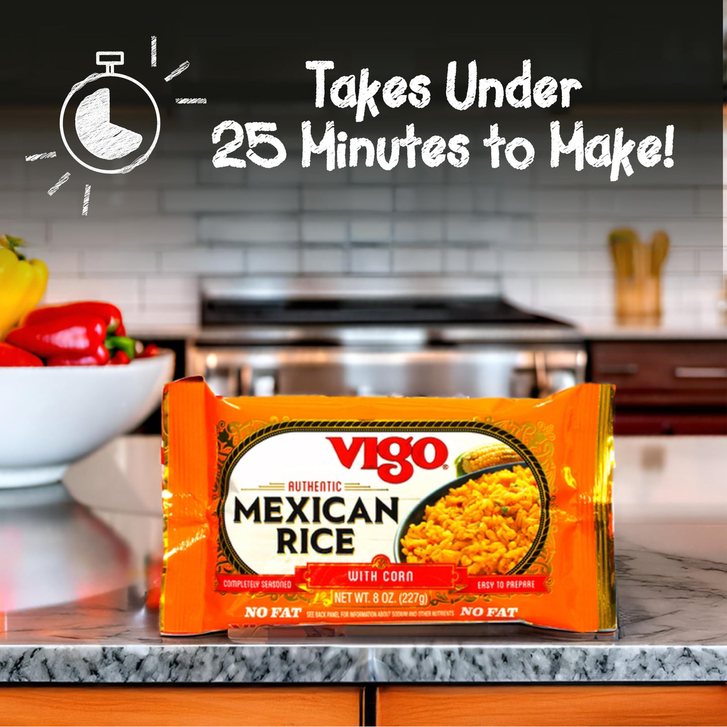 Vigo Authentic Mexican Rice With Corn, No Fat, 8Oz (Pack Of 12)