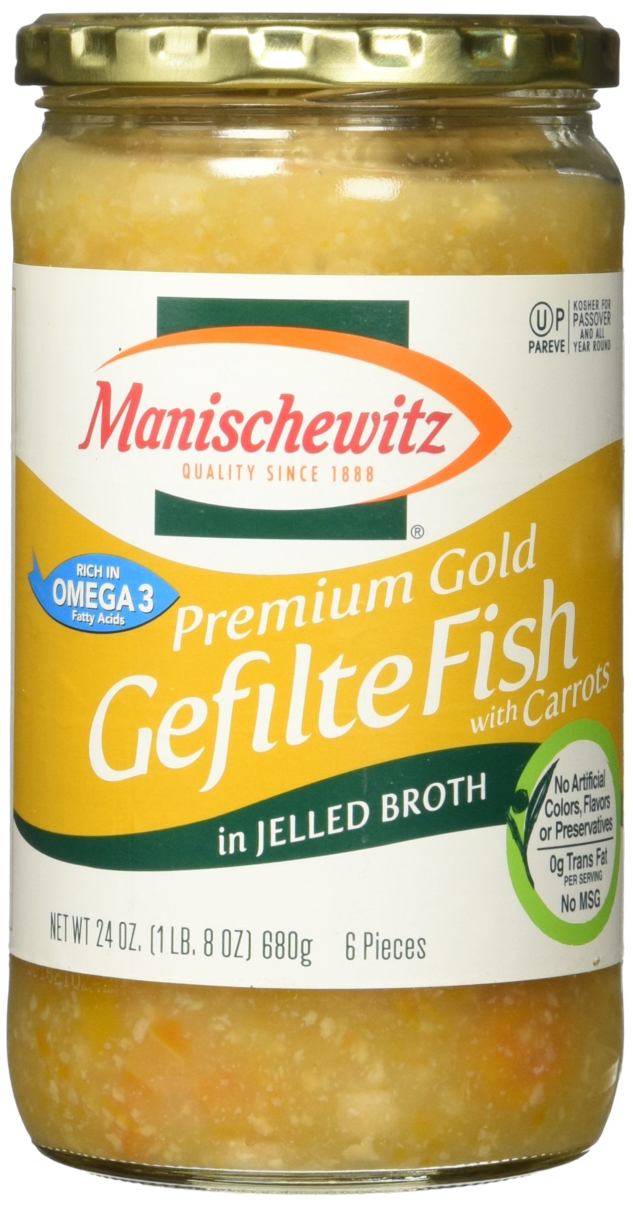 Manischewitz Premium Gold Gefilte Fish, 24 Oz