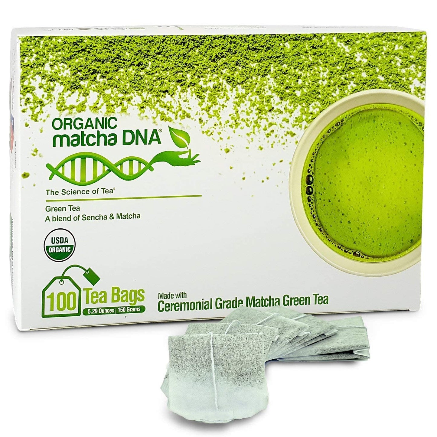 Matcha Teabags Matchadna Certified Organic Matcha Green Tea By Matcha Dna - 100 Teabags