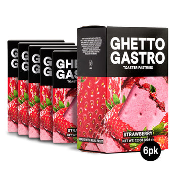 Ghetto Gastro Strawberry Toaster Pastries (6-Pack, 24-Bars) - Plant-Based, Vegan & Non-GMO Ingredients, Kosher Certified - Perfe