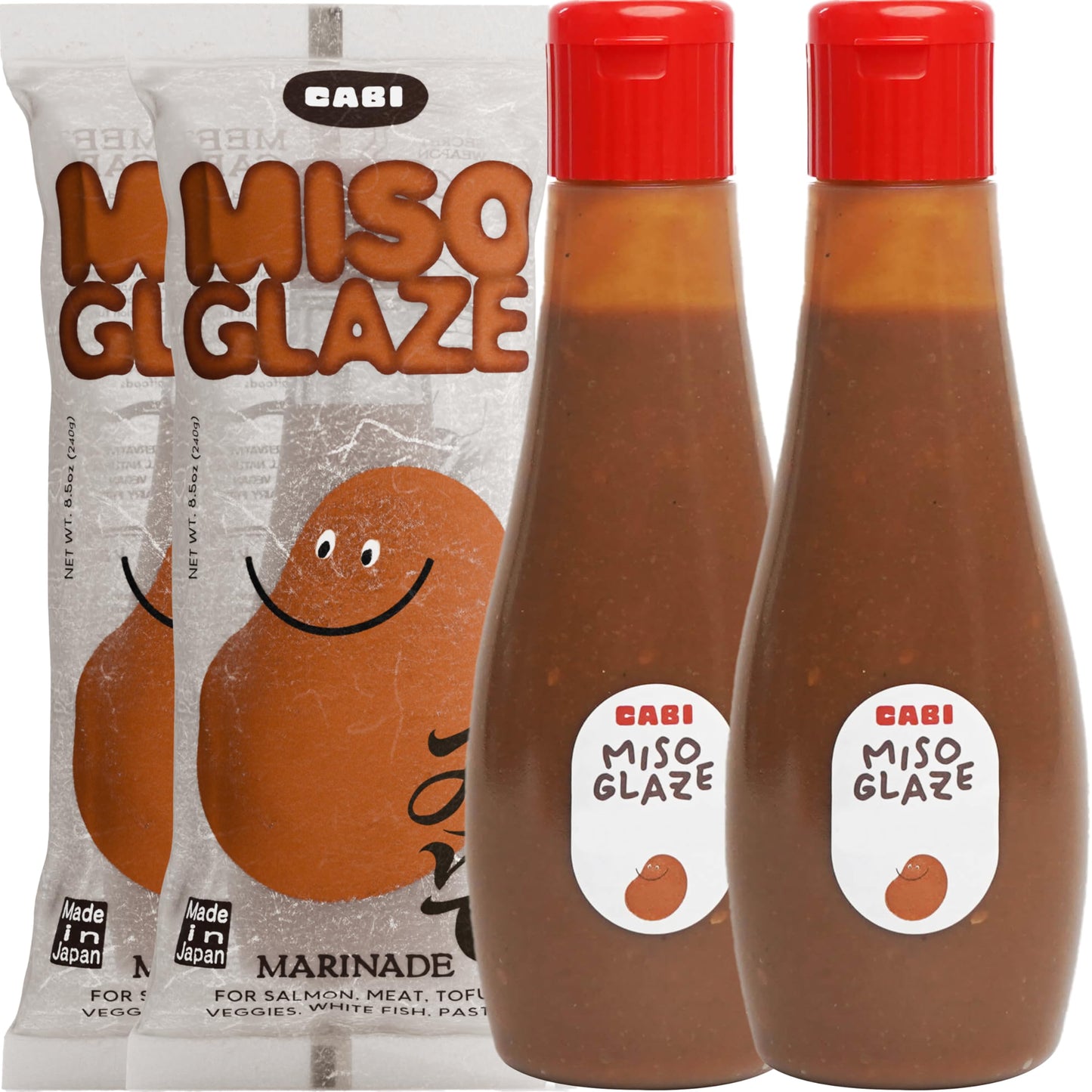 Cabi Miso Glaze - Japanese BBQ Sauce with Unique Peppery Note - 2 Pack Squeeze Bottles
