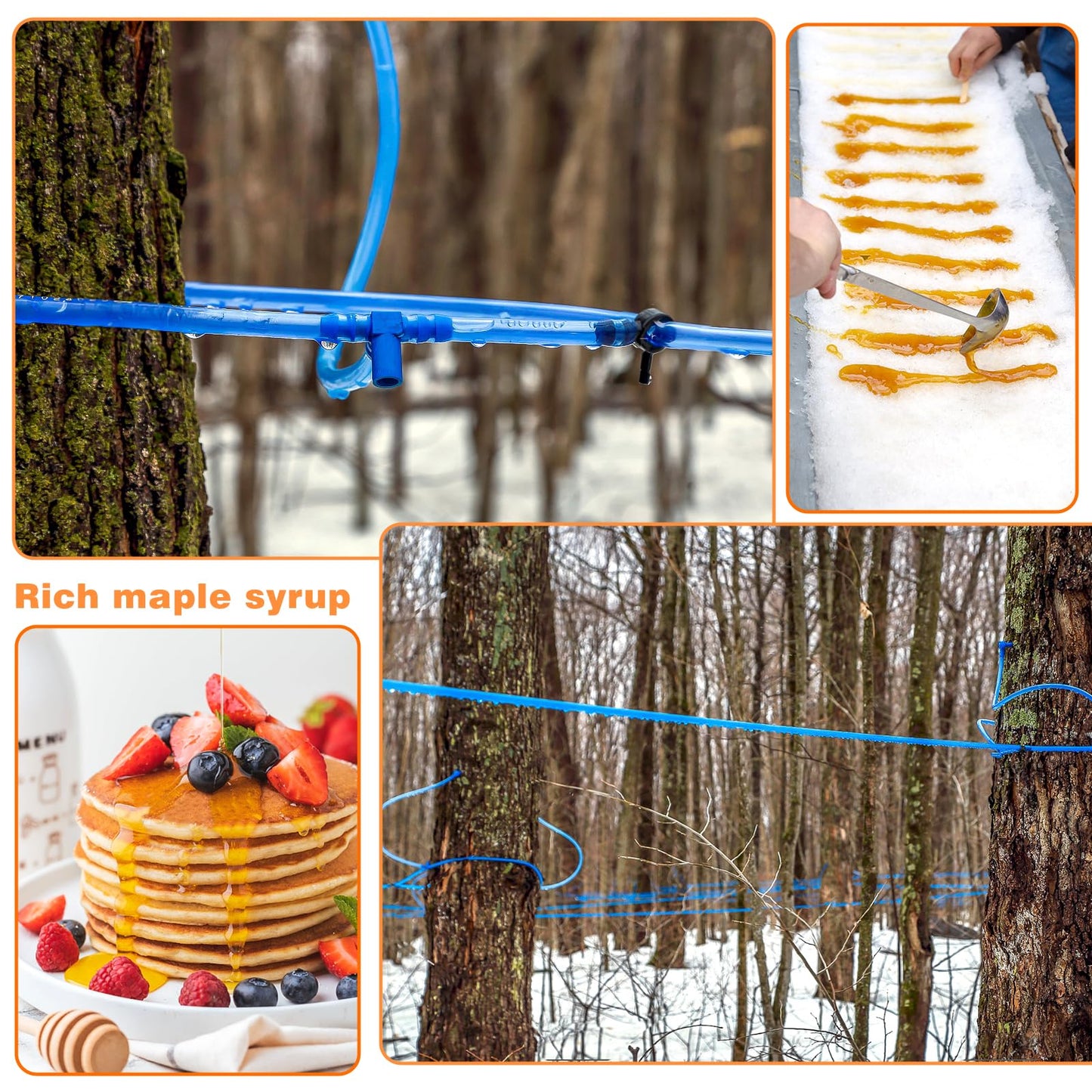 HolyMaji 50FT Maple Syrup Tubing Drop Lines Extractors, Food Grade Maple Syrup Tapping Vacuum Tube, Tree Sap Collection Hose Sup