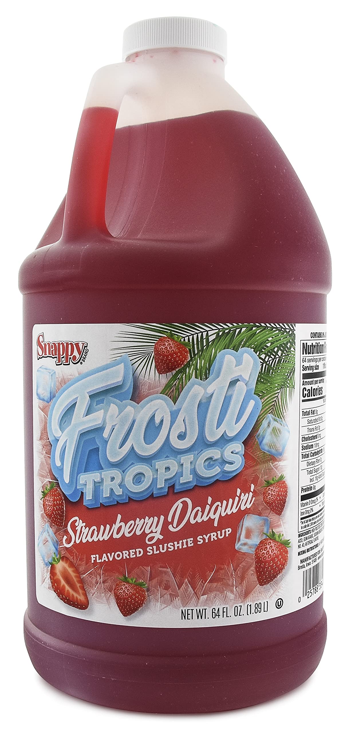Snappy Frosti Tropics Strawberry Daiquiri Slushie Mix Slushie Syrups For Machine Granita Slushy Syrup Drink Mixers For Mixed Flavors Slushy Drink Mixes For Beverage-Style 1/2 Gallon