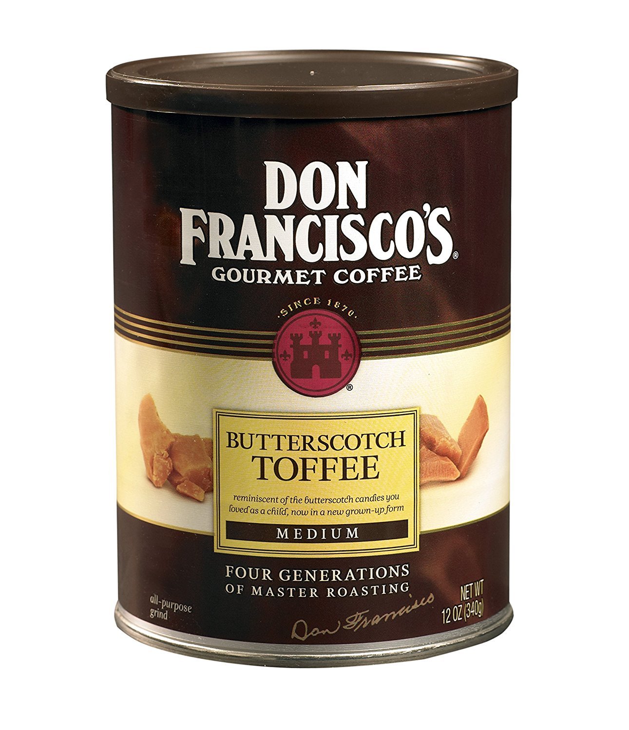 Don Francisco'S, Butterscotch Toffee Ground Coffee, 12Oz Can (Pack Of 2)
