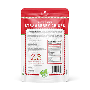 Natures Turn Freeze-Dried Fruit Snacks, Strawberry Crisps, Pack Of 2 (1.2 Oz Each)