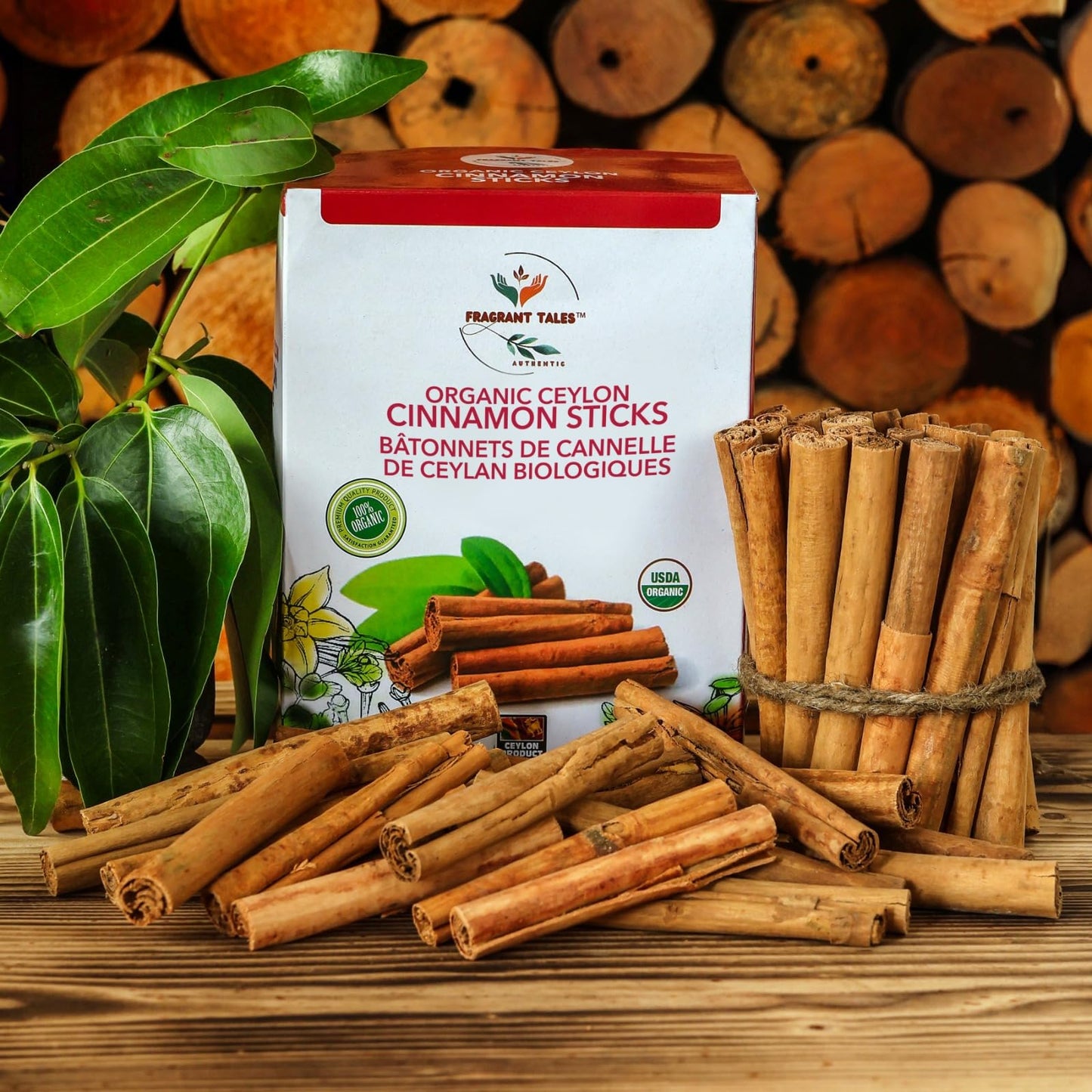 Premium Organic Ceylon Cinnamon Sticks - 1Lb (454G), True Ceylon, Usda Certified, Non-Gmo, Gluten-Free, Pure Sri Lankan Cinnamon