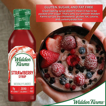 Walden Farms Strawberry Syrup - Calorie-Free, Sugar-Free, Keto-Friendly, Low Carb, Gluten-Free, Vegan Strawberry Syrup Alternati