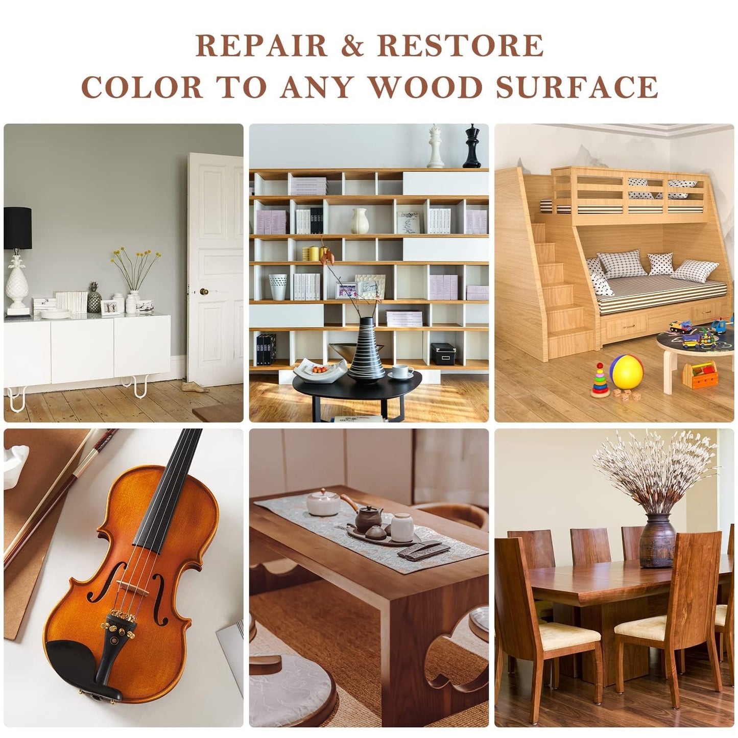 Furniture Markers Touch Up - 17Pcs Furniture Repair Kit, 8 Colors Wood Markers And Wax Sticks With Sharpener Kit Used For Stains