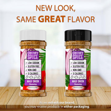 Onion Powder Seasoning - Gluten Free & Low Sodium Steak, Poultry, Fish, Chicken, Bbq, Rice, Ground Beef & Rib Rub Mix. Sweet Mau