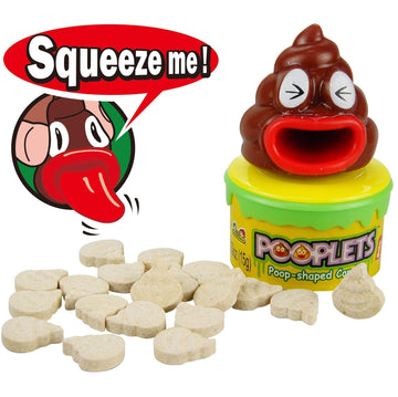Kidsmania Pooplets Poop Emoji Shaped Candy Toy - Display Box Of 12 Count
