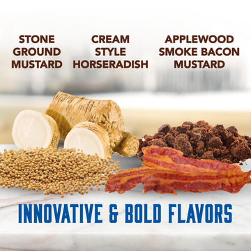 Inglehoffer Condiment Variety Pack, Stone Ground Mustard, Cream Style Horseradish And Applewood Smoked Bacon Mustard (Pack Of 3)