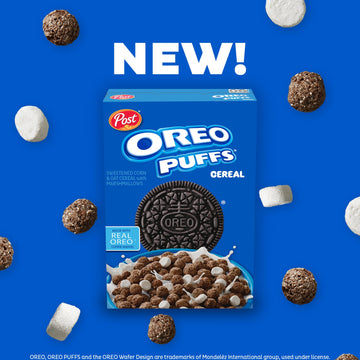 Post Oreo Puff Chocolate Breakfast Cereal, 10 Oz Box
