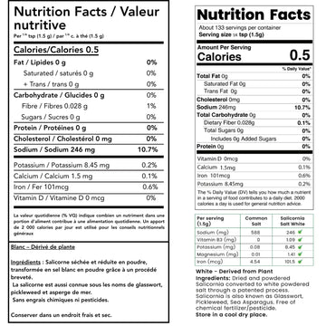 Saltwise 50% Low Sodium Salt Substitute, Plant Based Mineral Salt, Vegan & Kosher, Sea Bean/Salicornia Salt With Real Taste, 100