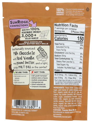 Sunridge Farms Milk Chocolate Peanut Butter Malt Balls 7 Oz