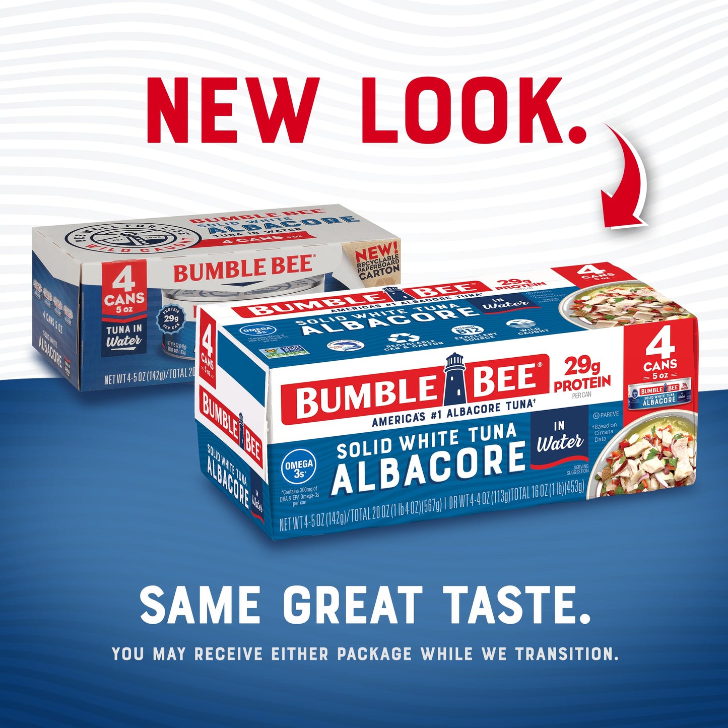 Bumble Bee Solid White Albacore Tuna In Water, 5 Oz Can (Pack Of 4) - Wild Caught Tuna - 29G Protein Per Serving, High In Omega-3S - Non-Gmo Project Verified, Gluten Free, Kosher