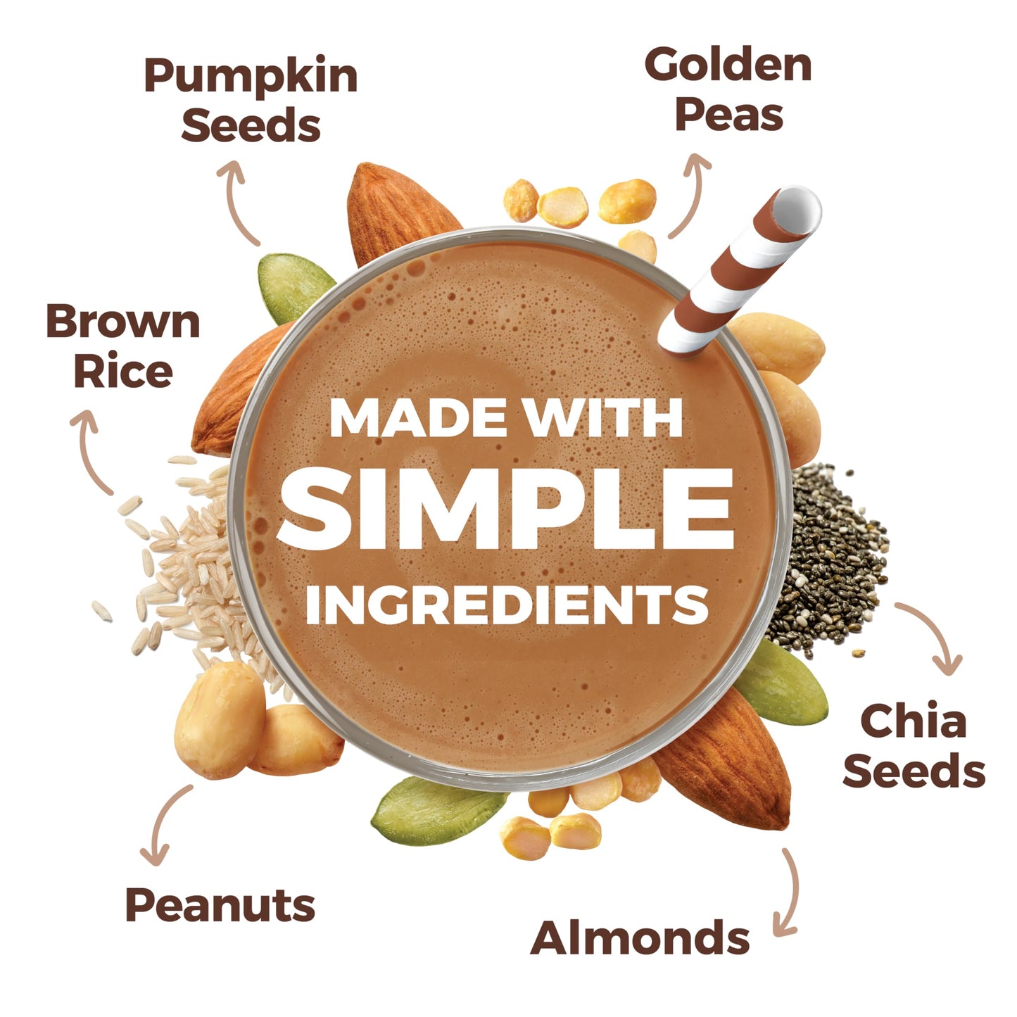 Orgain Simple Organic Vegan Protein Powder chocolate - 20g of Plant Based Protein Made with Fewer Ingredients and Without Dairy