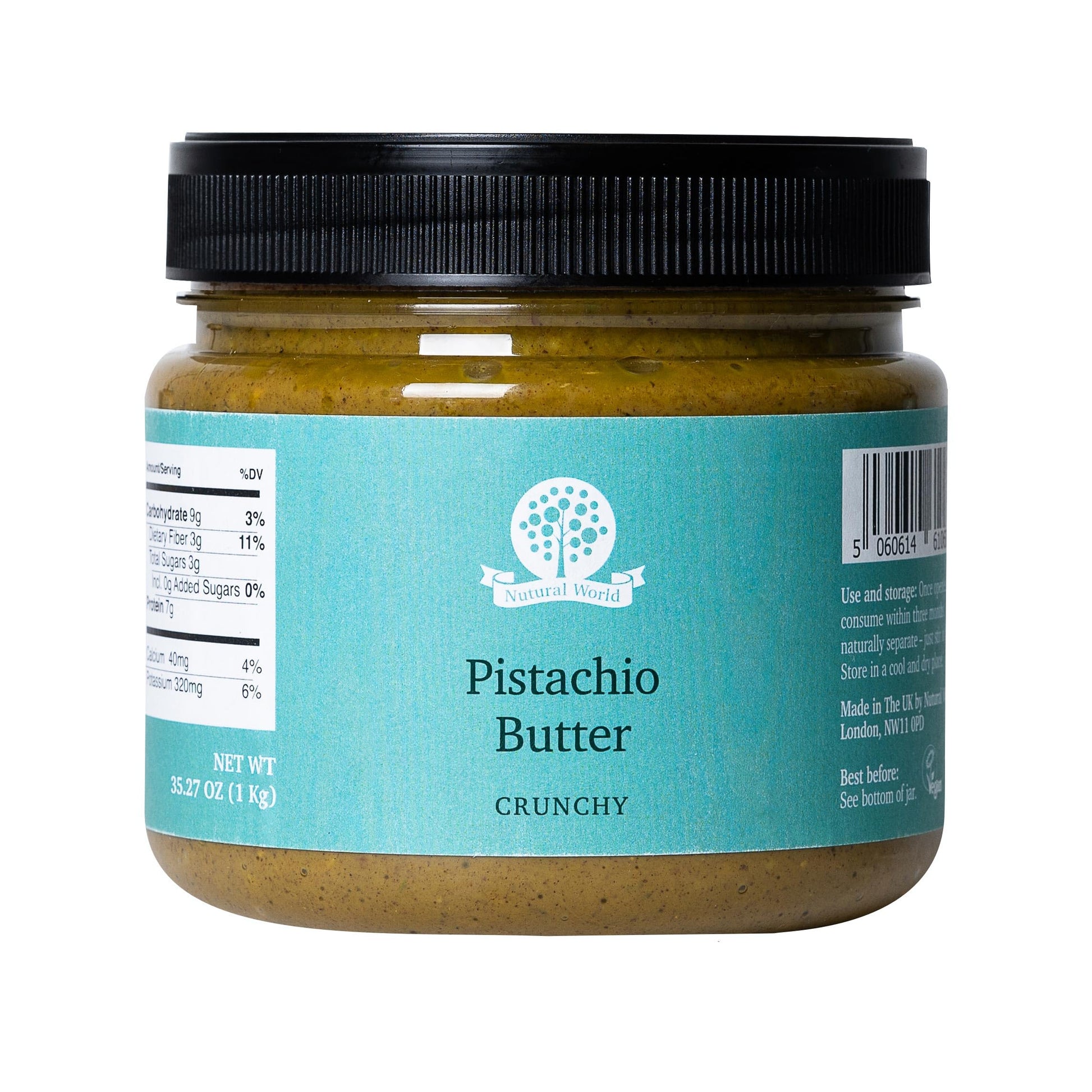 Nutural World - Crunchy Pistachio butter 35 Oz (1kg) / 100% pure single ingredient - Great Taste Award winner