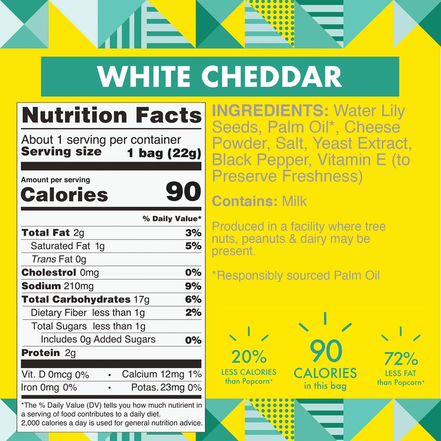 Taali White Cheddar Water Lily Pops (10-Pack) - Buttery Rich American Flavor | Crunchy Superfood Snack | Protein-Rich Roasted Po