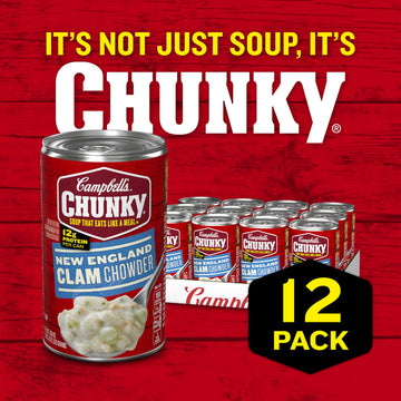 Campbell'S Chunky Soup, New England Clam Chowder, 18.8 Ounce Can (Case Of 12)