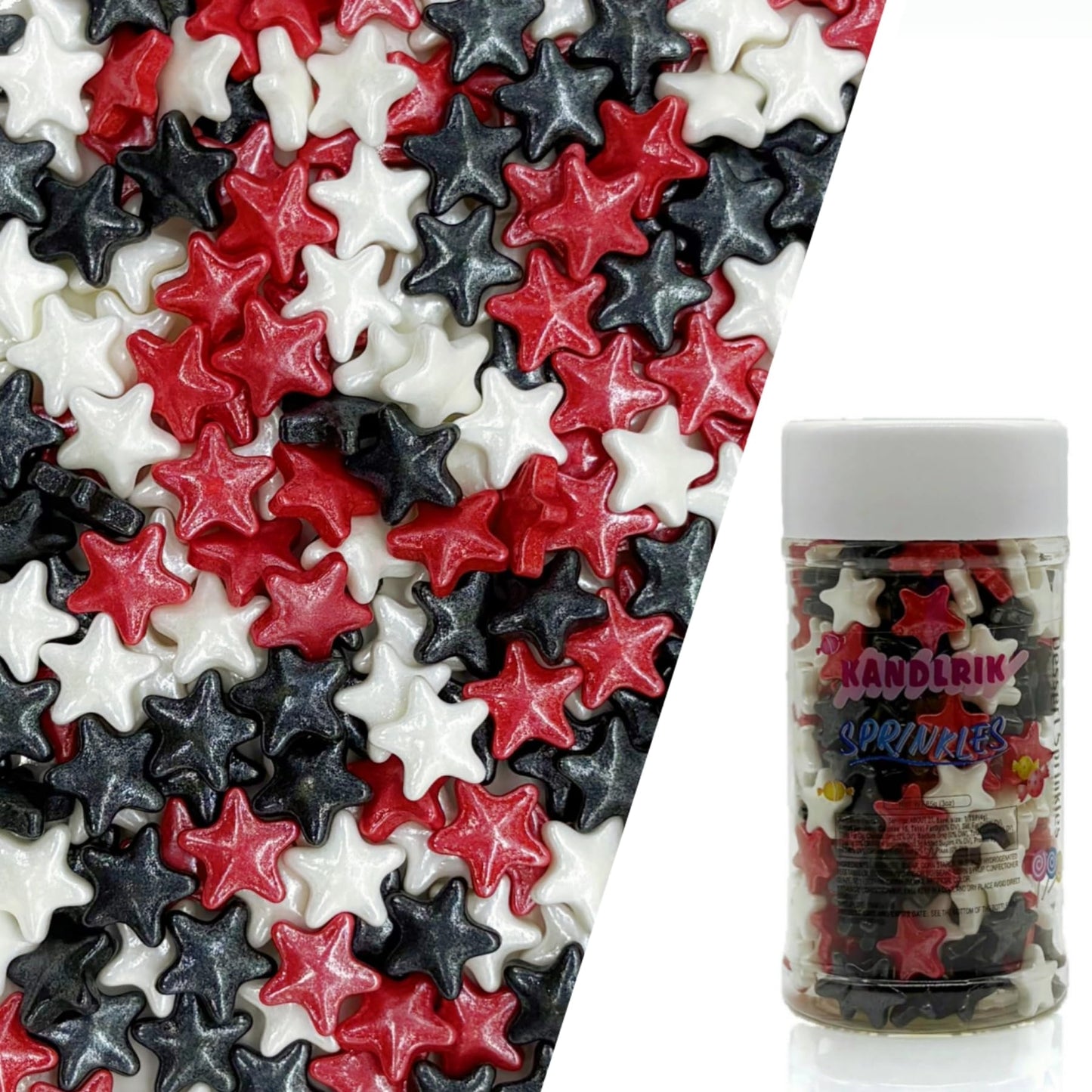 Halloween 10mm Red & Black &White Sprinkles Edible Stars Cake Decorating Stars Cake Decorations Cupcake Toppers Cookie Decoratin