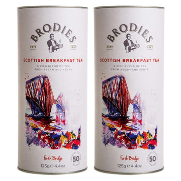 Brodies Tea, Scottish Breakfast Tea, 50 Count Tea Bags (Pack Of 2)