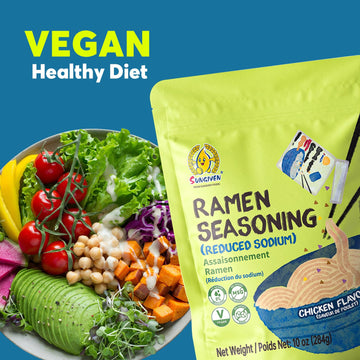 Sungiven Chicken Instant Ramen Seasoning Powder, Vegan, Less Salt- Premium Instant Noodle Soup Powder, Mothers Day Gift, Ramen T