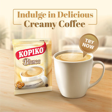 Kopiko Blanca Instant Coffee Mix – Creamy Volcanic Coffee – 1.06 Oz (Pack of 10) – White
