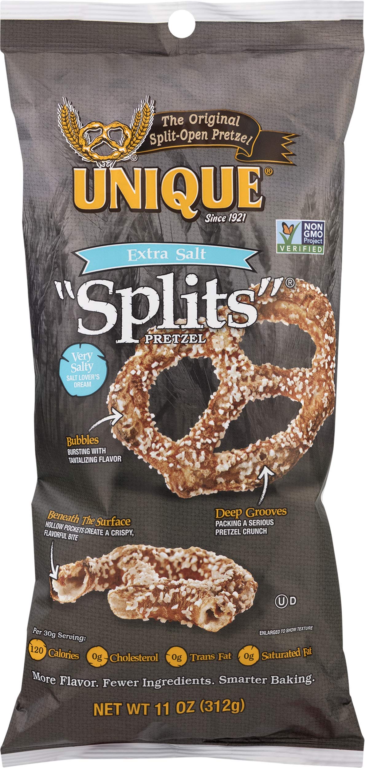 Unique Pretzel Splits Extra Salt, 11 Oz (Packaging May Vary)