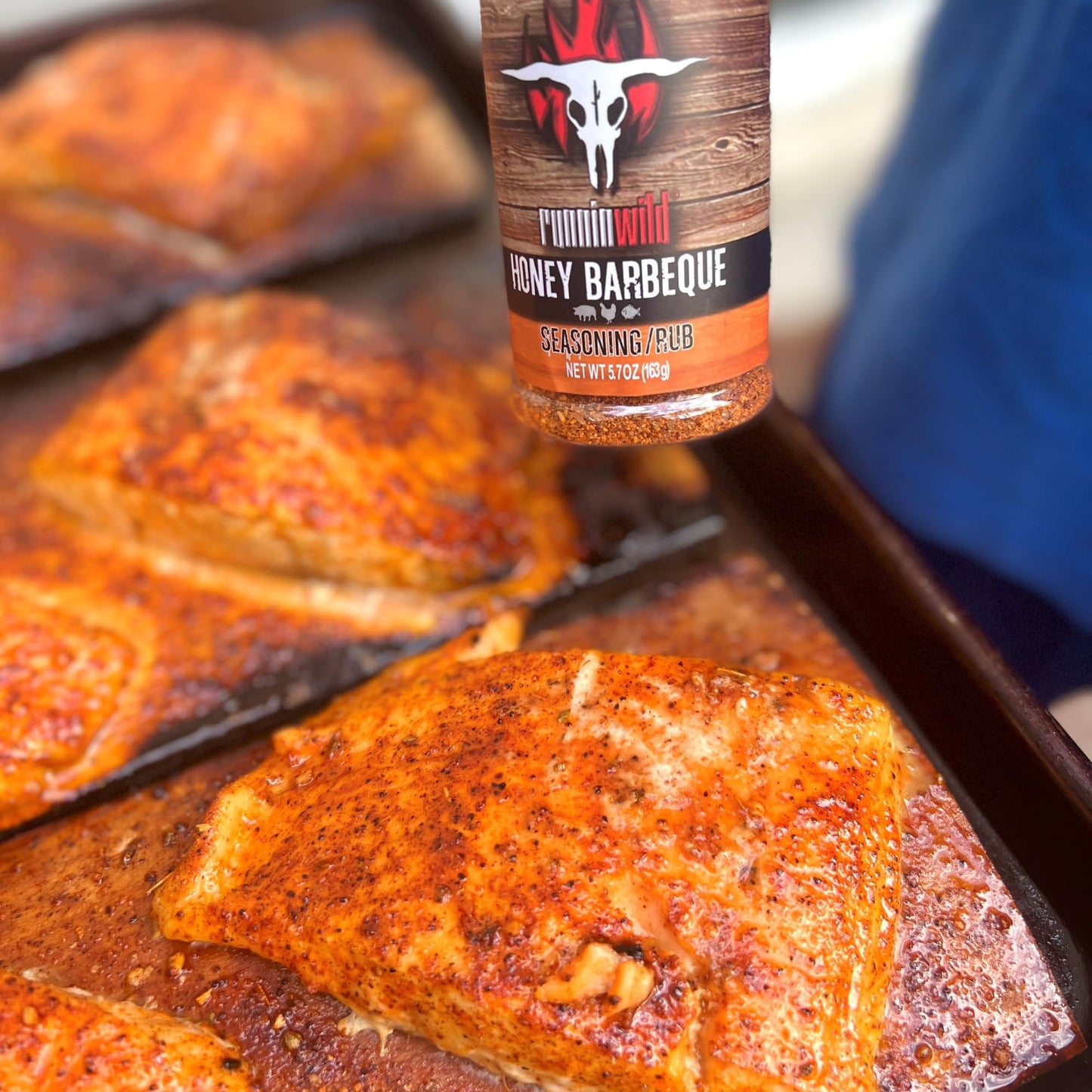 Runnin Wild Gourmet Honey BBQ Rub & Seasoning, 5.7 oz - Perfect for Pork, Chicken, Ribs & Salmon