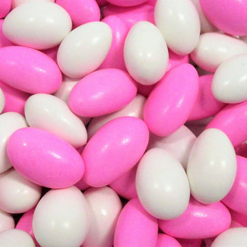Pink & White Jordan Almonds By Its Delish, 5 Lbs Bulk | Sugared Almond Nut With Sweet Hard Candy Coating - Bulk Wedding Favors,