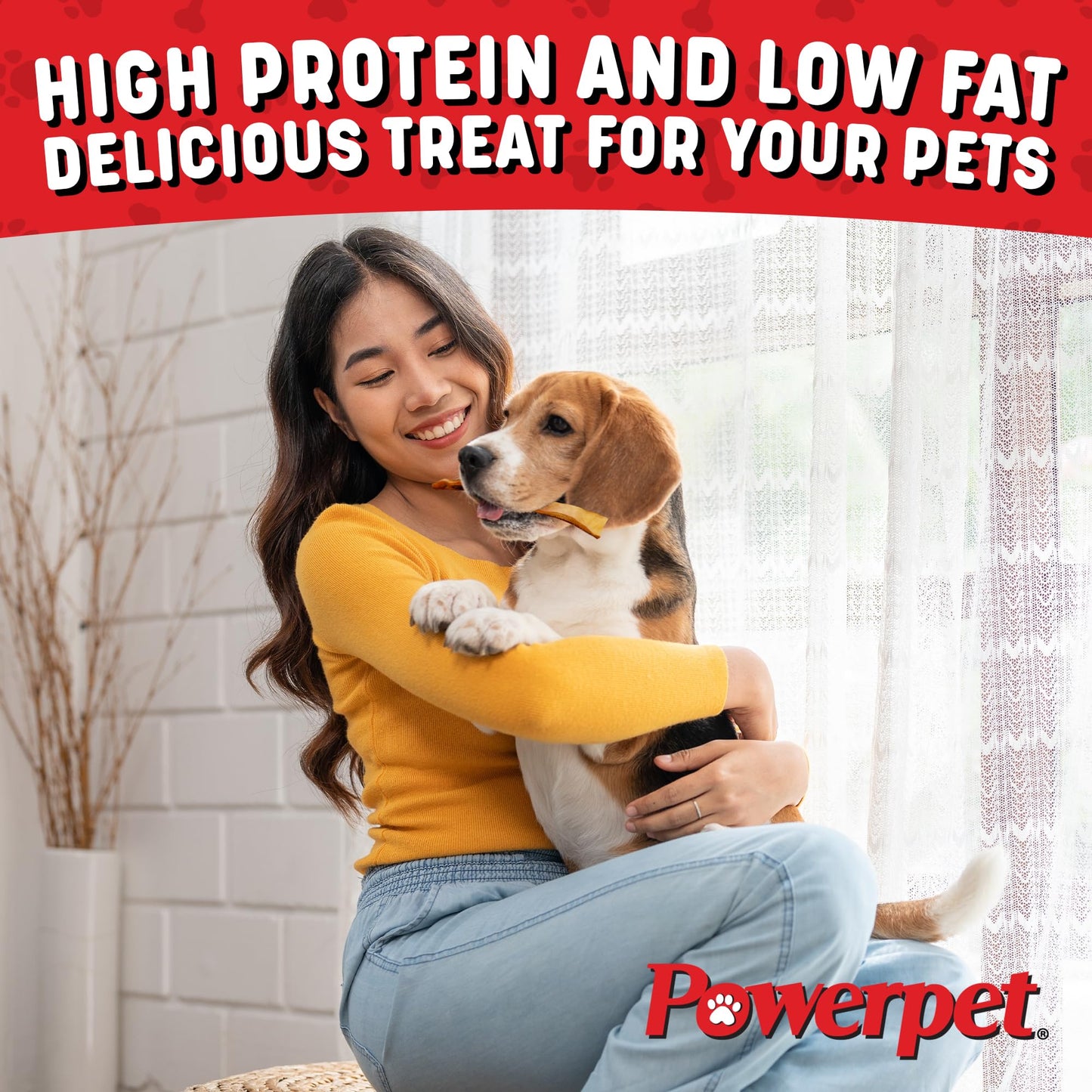Powerpet Natural Smoked Beef Jerky Skin for Dogs - High Protein, Grain-Free Chews - 8oz Bag
