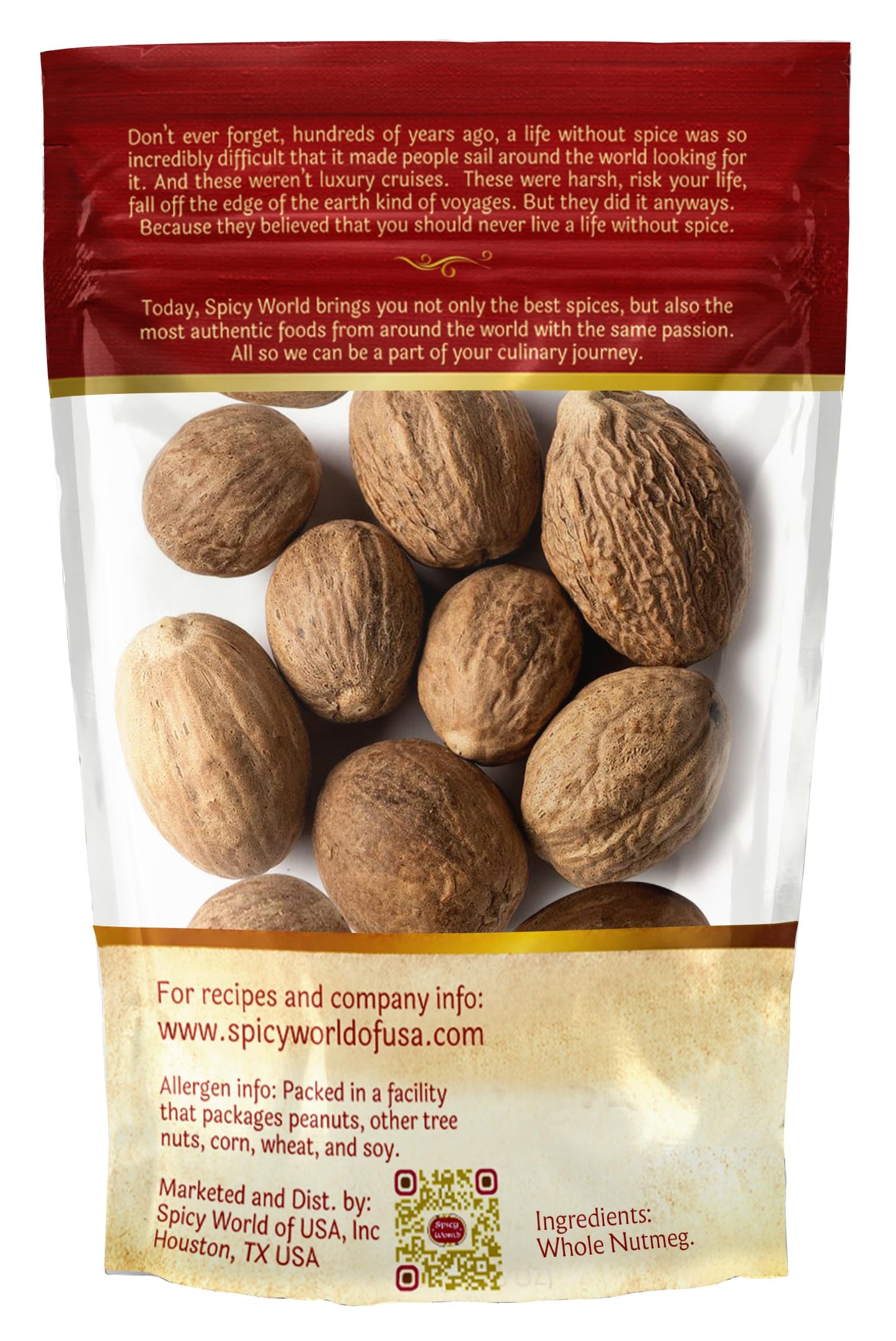 Spicy World Nutmeg Whole 3.5oz (100g) - enhanced Grade from Indonesia Pure Natural Gluten Free