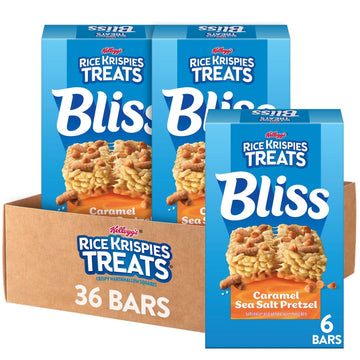Rice Krispies Treats Bliss Crispy Marshmallow Squares, Snack Bars, Caramel Sea Salt Pretzel (6 Boxes, 36 Bars)