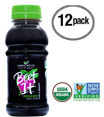 BEET IT Organic Beet Juice, 8.5 Ounce (Pack of 12) GMO-Free 100% Natural Beet Juice Organic - Gluten Free, No Added Sugar, Not f