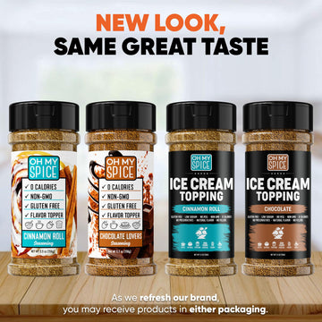 Ice Cream Toppings Variety Pack - Chocolate Powder & Cinnamon Roll Flavor Mix Coffee Toppings. Popcorn Seasoning Variety Pack. I