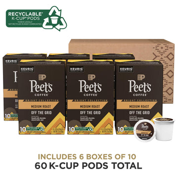 Peet'S Coffee, Medium Roast K-Cup Coffee Pods For Keurig Coffee Machines - Off The Grid, 60 Count (6 Boxes Of 10 K-Cup Pods)