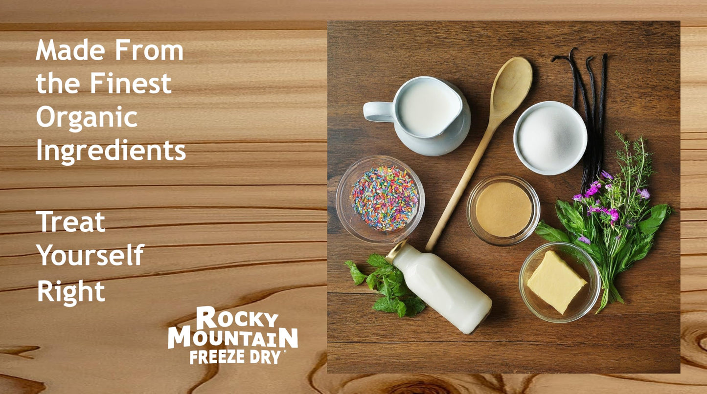 Rocky Mountain Freeze Dry Birthday Cake Ice Cream - Freeze Dried Snack, 2.5oz, Shelf-Stable, Crunchy Creamy Treat
