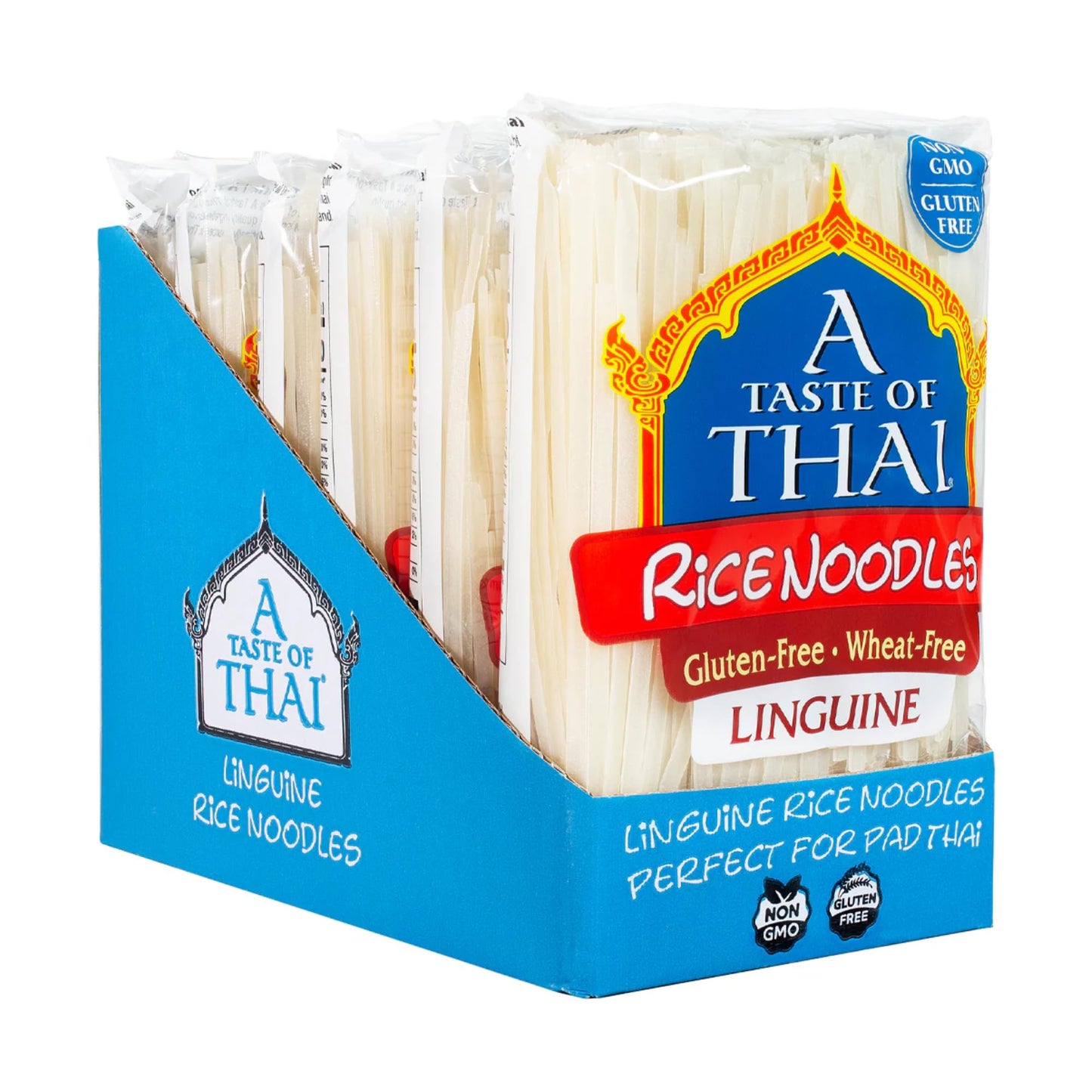 A Taste of Thai Rice Noodles - Classic Stir-fry, Soup & Stew Noodles, Non-GMO, Gluten-free, 16oz Pack of 6