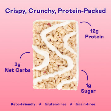 Magic Spoon Strawberry Milkshake - High Protein, Low Carb, Gluten Free, 2 Pack Crispy Cereal Bars