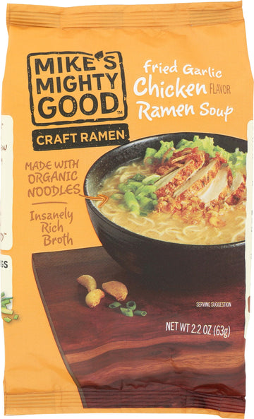 MIKES MIgHTY gOOD Organic Fried garlic chicken Ramen 2.2 OZ