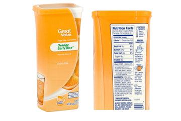 Great Value Drink Mix, Sugar Free, Early Rise Orange, Orange Strawberry Banana And Strawberry Watermelon A Bundle Of 3 Flavor Canisters. (Canister Designs May Vary)