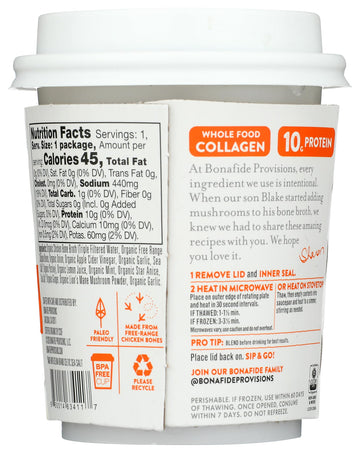 Bonafide Provisions Fresh Organic Be Well Broth with Lemon, Mint & Ginger Organic Chicken Bone Broth, Frozen 8 fl oz - Gluten-Fr